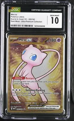 CGC 10 MEW EX 205 GOLD METAL ULTRA PREMIUM COLLECTION UPC POKEMON GEM MINT - Image 1
