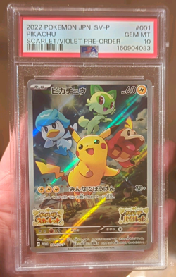 Pokemon TCG Pikachu 001/SV-P Sv-P Promotional Cards Holo PSA 10 JPN 2022 - Image 1