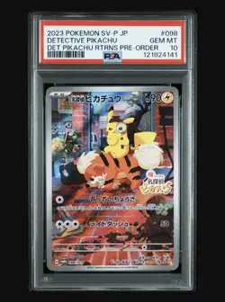 Pokemon TCG Detective Pikachu 2023 SV-P JP Exclusive Promo #098 PSA 10 Gem - Image 1