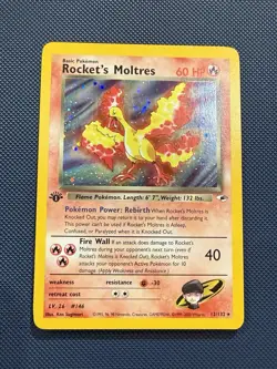 Rocket's Moltres LP 12/132 - 1st Edition Holo Gym Heroes 🏝 Pokemon 2000 WOTC - Image 3