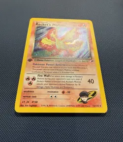 Rocket's Moltres LP 12/132 - 1st Edition Holo Gym Heroes 🏝 Pokemon 2000 WOTC - Image 4