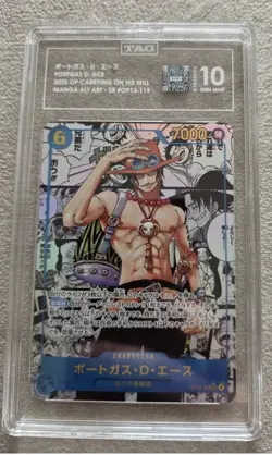 TAG 10 Ace OP13-119 Manga Alt Art Carrying on His Will One Piece Japanese JP - Image 1