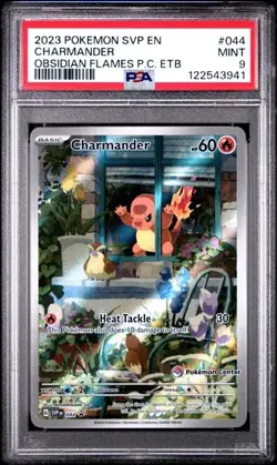 PSA 9 CHARMANDER 044 OBSIDIAN FLAMES POKEMON CENTER ETB BLACK STAR PROMO MINT - Image 1