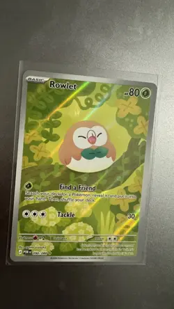 Pokemon Rowlet Illustration Rare Full Art Near Mint Perfect Order 090/088 - Image 1