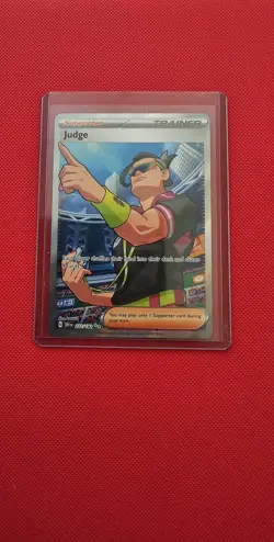 Pokemon TCG Judge Trainer Full Art Destined Rivals Ultra Rare Card 222/182 NM - Image 1