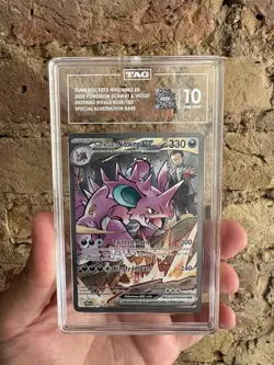 Pokemon TCG Nidoking EX Destined Rivals Team Rockets Card 233/182 TAG 10 - Image 1