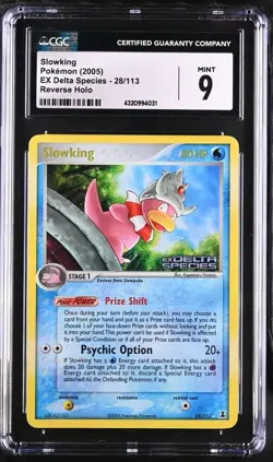Pokemon EX Delta Species Slowking Reverse Holo Stamp 28/113 CGC Mint 9 2005 - Image 1