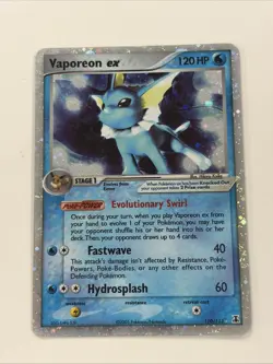 2005 Vaporeon ex Ultra Rare Delta Species 110/113 LP Pokemon 110/113 HOLO - Image 1