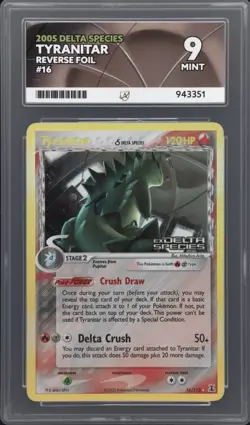 Pokemon Tyranitar Stamped Reverse Holo EX Delta Species 16/113 ACE Grade 9 Mint - Image 3
