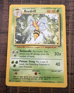 Pokemon TCG - Beedrill - 17/102 - Base Set Unlimited - Rare - NM - Image 3