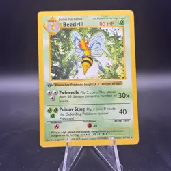 Beedrill 17/102 Rare Base Set Shadowless Pokemon 1st Edition Moderately Played - Image 1