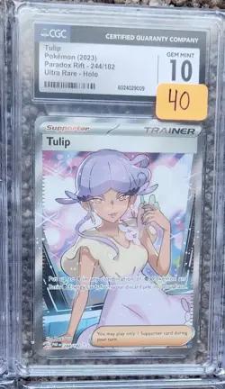 2023 POKEMON PAR EN-PARADOX RIFT ULTRA RARE #244 TULIP CGC 10 GEM MINT - Image 1