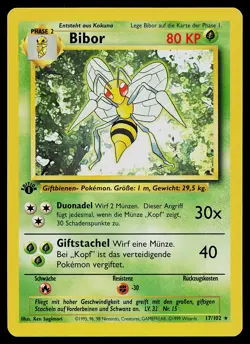 Pokemon Card - Beedrill GERMAN Base Set 17/102 Rare 1st Edition - Image 1