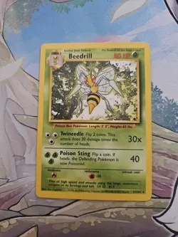 Pokemon TCG Beedrill Base Set 17/102 Regular Unlimited Rare WOTC 1999 - Image 2