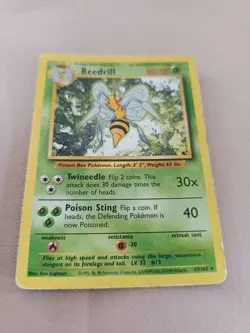 Pokemon TCG Beedrill Base Set 17/102 Rare Non-Holo WOTC 1999 - LP/MP - Image 1