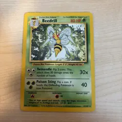 Pokemon TCG Beedrill 17/102 Base Set Rare Vintage WOTC 1999 LP - Image 1
