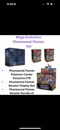 Phantasmal Flames: Pokemon Center ETB + Booster Box + Booster Bundle x2 PREORDER - Image 1