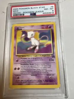 2000 POKEMON PROMO BLACK STAR POKEMON LEAGUE #8 MEW PSA 7 - Image 2