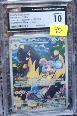 2025 POKEMON JOURNEY TOGETHER ILLUSTRATION RARE IONO'S KILOWATTREL CGC 10 - Image 1