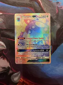 Pokemon TCG Vileplume GX Rainbow Secret Rare 250/236 Cosmic Eclipse Near Mint - Image 1