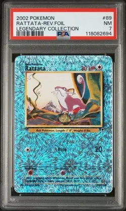2002 POKEMON LEGENDARY COLLECTION #89 RATTATA REVERSE FOIL PSA 7 (2694) - Image 1