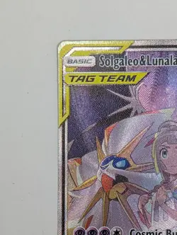 Pokemon TCG Cosmic Eclipse TAG TEAM #216 Solgaleo & Lunala GX Full Art RAW - Image 2