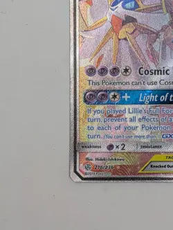 Pokemon TCG Cosmic Eclipse TAG TEAM #216 Solgaleo & Lunala GX Full Art RAW - Image 4
