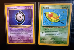 Italian Pokemon Card Lot Neo Discovery Unown D Weedle Vintage WOTC 47/75 70/75 - Image 1