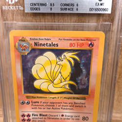 1999 Pokemon Base Set Shadowless Ninetales 12/102 Holo Rare Unlimited BGS - Image 1