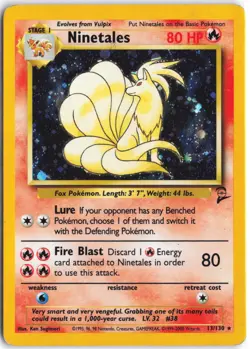 Ninetales 12/102 Holo Holo Rare Base Set Unlimited Pokemon MP - Image 1