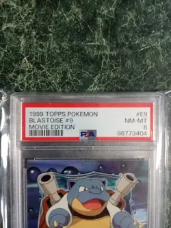 Pokemon 1999 Topps Blastoise Movie Edition PSA 8 - Image 2