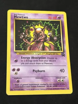 Vintage Mewtwo 14 Black Star Promo Pokemon Card 2000 WOTC Movie Rare Holo Lp - Image 4
