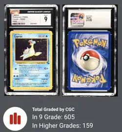 Pokemon TCG Lapras Holo Fossil Set 10/62 WOTC 1999 Vintage Card CGC 9 - Image 2