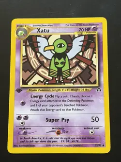 1st Edition Xatu - 52/75 - Neo Discovery - NM/LP - Pokemon Card - Vintage - Image 1