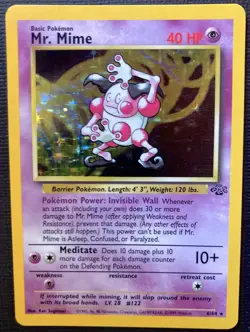 Mr. Mime 06/64 Pokemon TCG Card 1999 Jungle Unlimited Holo Rare Vintage NM - Image 1