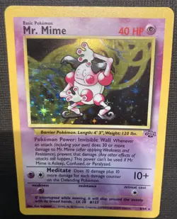 Mr. Mime 06/64 Pokemon TCG Card 1999 Jungle Unlimited Holo Rare Vintage NM - Image 2