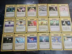 Vintage Pokemon Trainer 18-Card Lot Gym Heroes, Fossil, Base Set, Team Rocket HP - Image 1