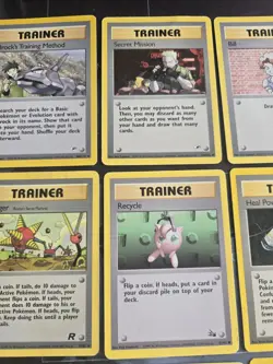 Vintage Pokemon Trainer 18-Card Lot Gym Heroes, Fossil, Base Set, Team Rocket HP - Image 4
