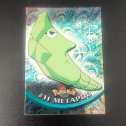 Pokemon #11 Metapod Foil Blue Logo Topps Series Animation Edition Vintage Card - Image 1