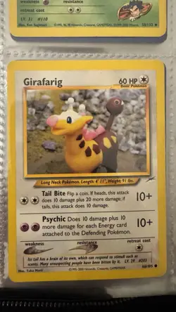 Pokemon TCG Girafarig Neo Destiny Card 66/105 Regular Vintage WOTC - Image 1