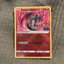 Pokemon TCG Radiant Charizard Holo Card Pokemon Go, 011/078, NM/M - Image 1