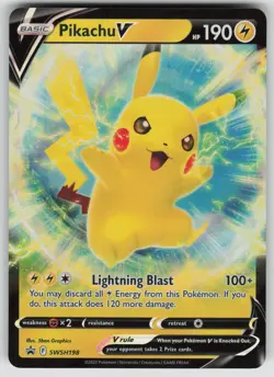 Pikachu V SWSH198 Holo Promo Sword & Shield Promo Pokemon Near Mint - Image 1