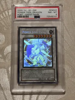 Yugioh PSA 8 NM-MT 2009 Power Tool Dragon RGBT-EN042 Ghost Rare - Image 1