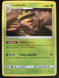 Pokemon Card Ludicolo Detective Pikachu Holo Rare 2/18 Near Mint - Image 1