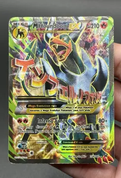 Pokemon TCG M Houndoom EX 154/162 XY Breakthrough Full Art Heavily Played - Image 1