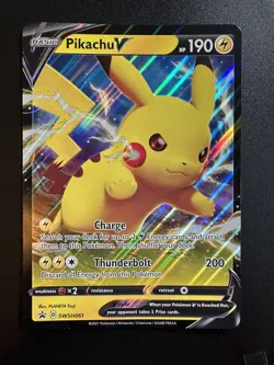 Pikachu V - SWSH061 2021 Sword & Shield Black Star Promo Pokemon TCG Oversized - Image 1