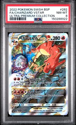 2022 Pokemon Black Star Promos Sword & Shield Charizard VSTAR SWSH262 PSA 8 - Image 1