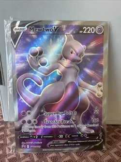 Pokemon Sword & Shield Promo Mewtwo V SWSH229 Sealed Holo - Image 1