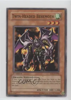 Twin-Headed Behemoth 1st Ed. YuGiOh Dragon's Roar Structure Deck #SD1-EN004 READ - Image 1
