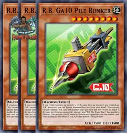 Yugioh! 3x R.B. Ga10 Pile Bunker DOOD-EN092 Super Rare 1st Ed NM - Image 1